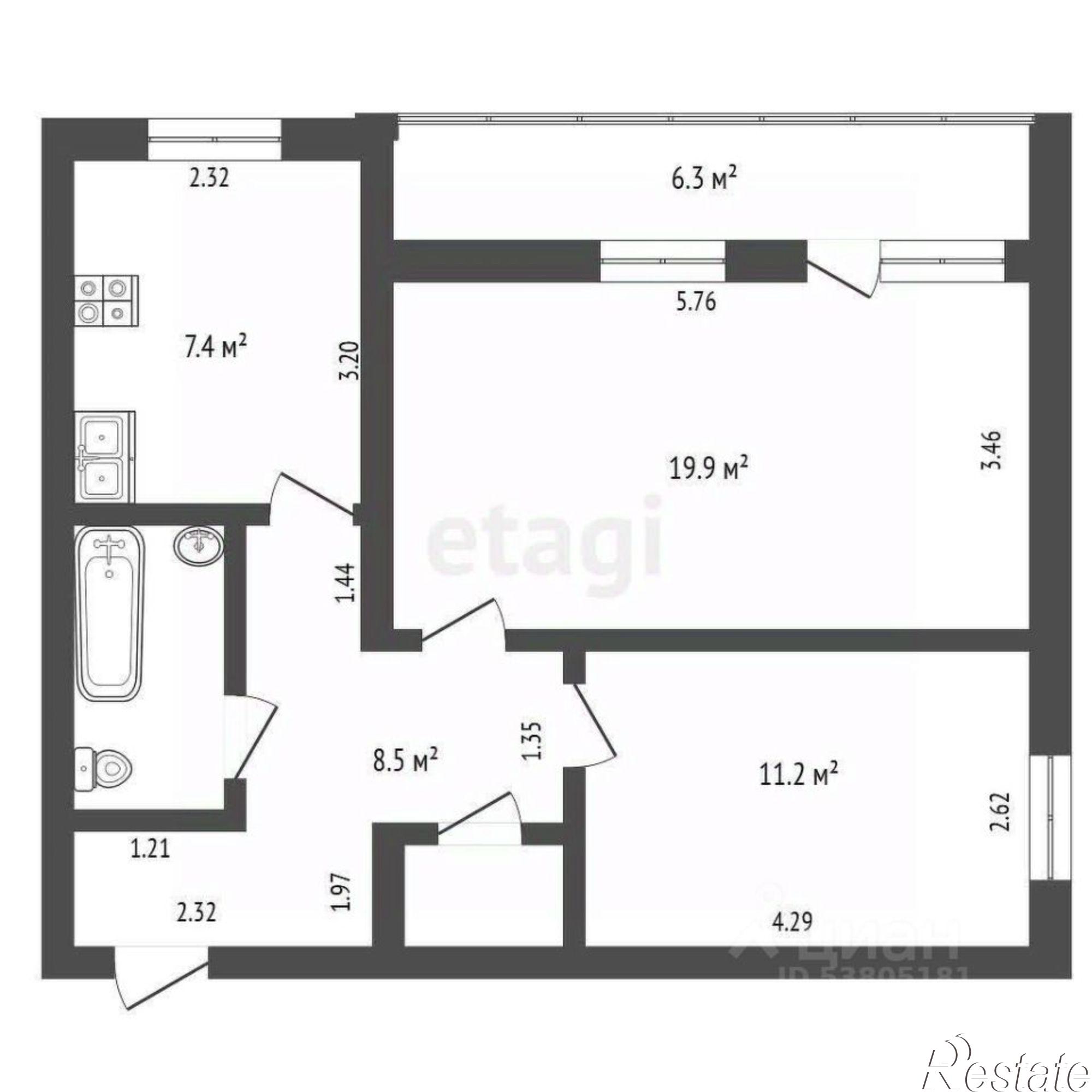 Купить квартиру за 7 400 000 рублей на ул Темерницкая, 2