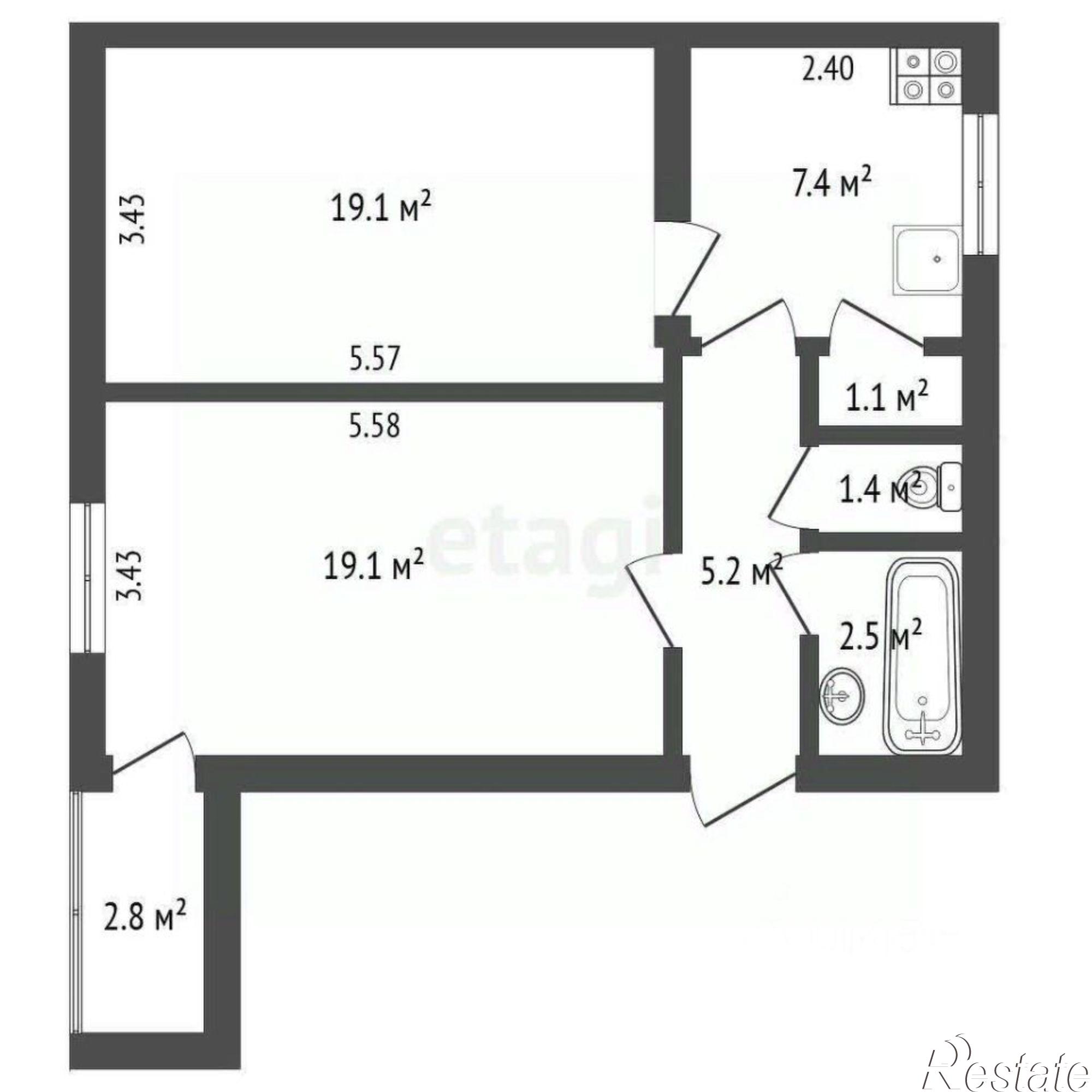 Купить квартиру за 8 624 000 рублей на Ворошиловский проспект, 50