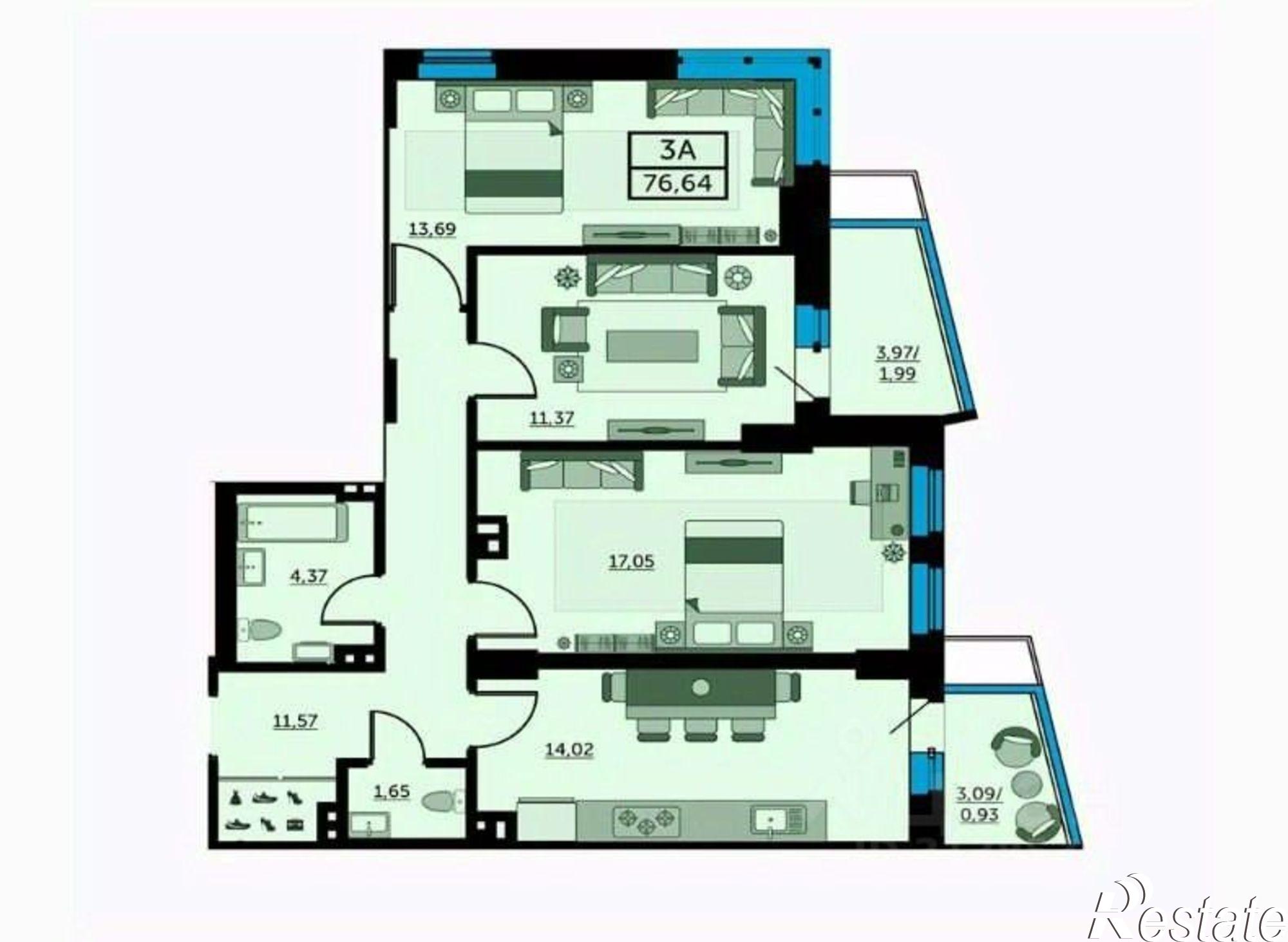 Купить квартиру за 7 200 000 рублей на ул 23-я линия, 33