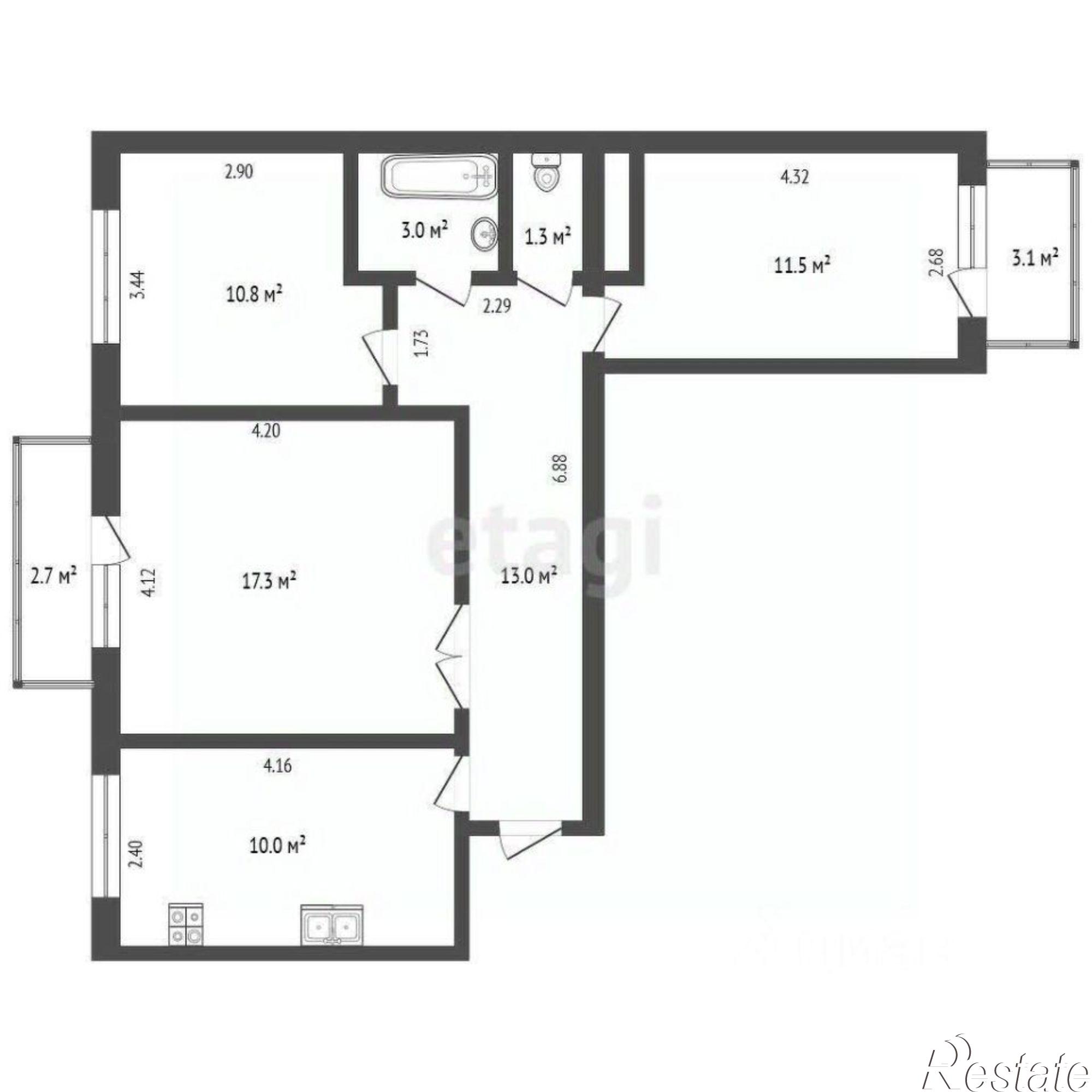 Купить квартиру за 7 900 000 рублей на ул Зорге, 58/3