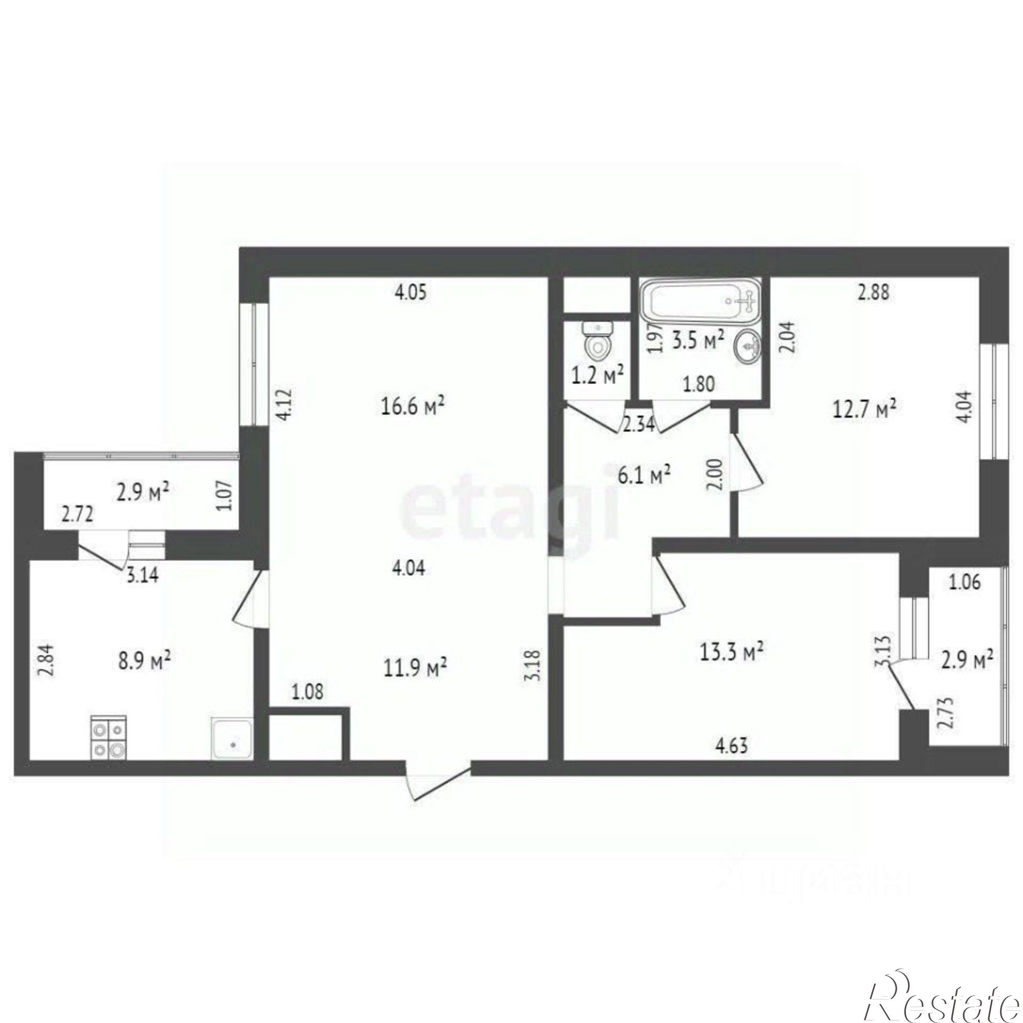 Купить квартиру за 10 750 000 рублей на ул Еременко, 96/1