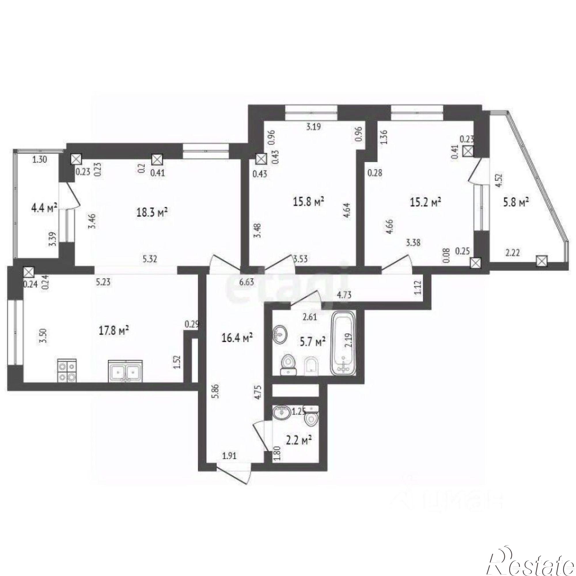 Купить квартиру за 15 200 000 рублей на ул 1-й Конной Армии, 23