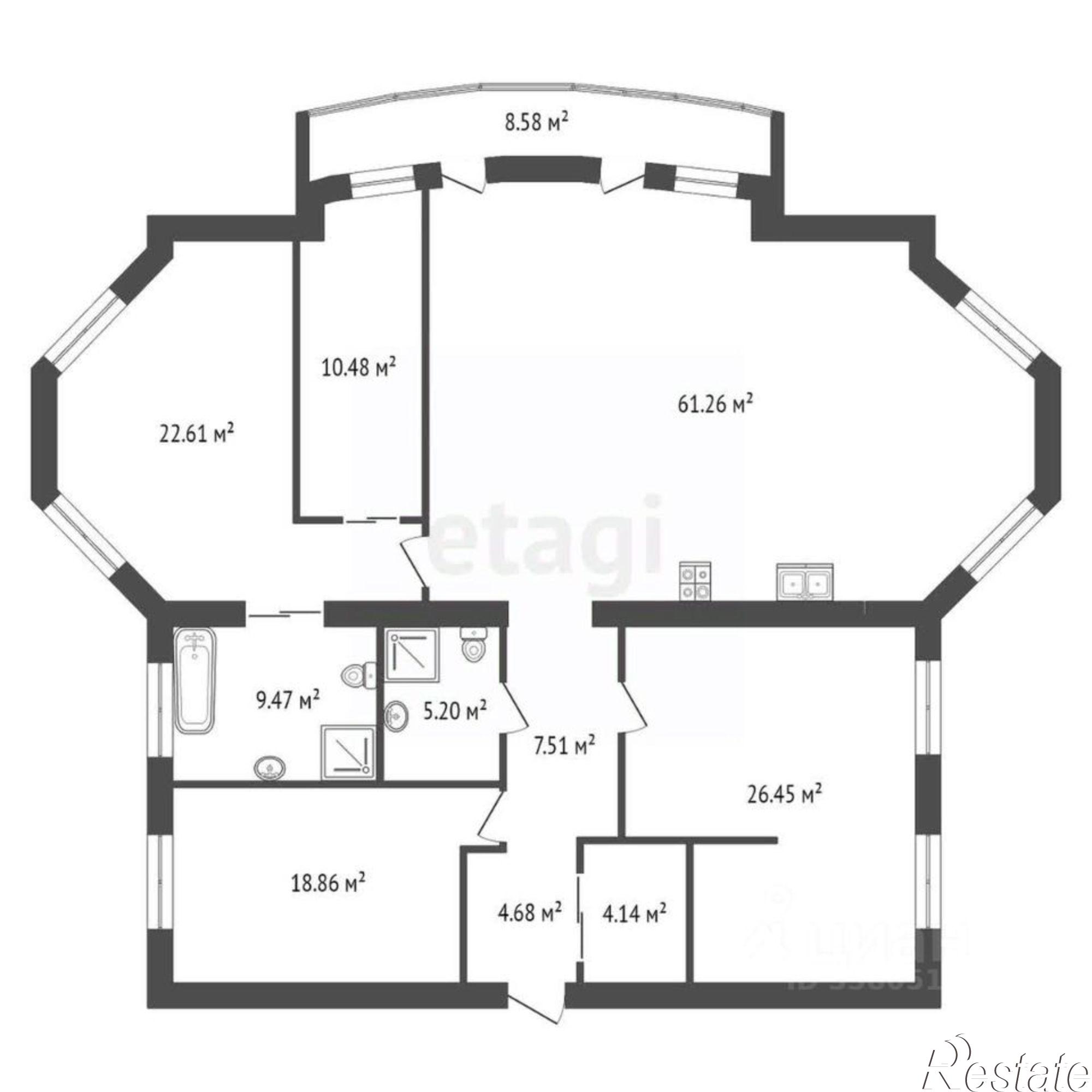 Купить квартиру за 24 900 000 рублей на Соборный переулок, 90