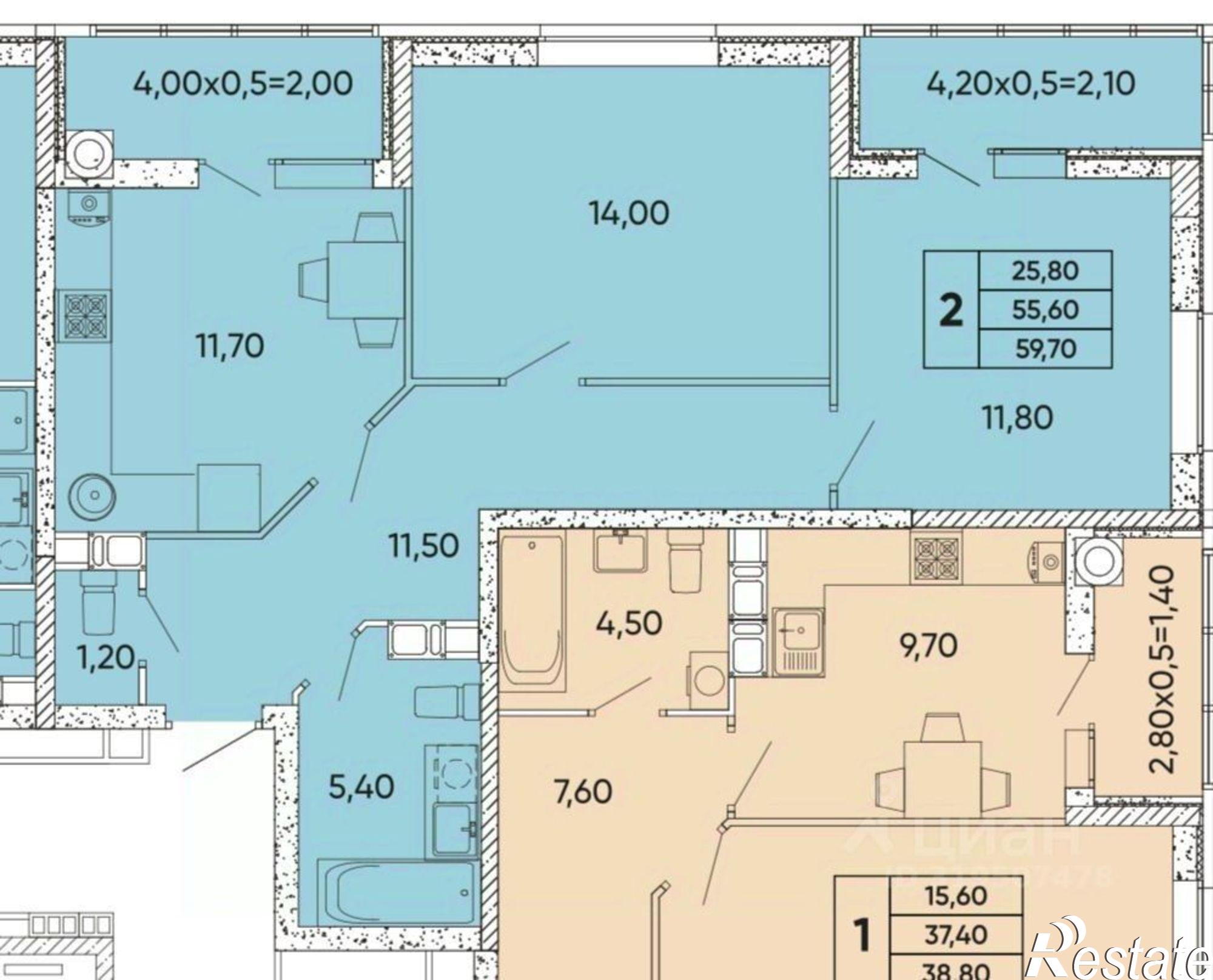 Купить квартиру за 6 900 000 рублей на проспект 40-летия Победы, 111/3