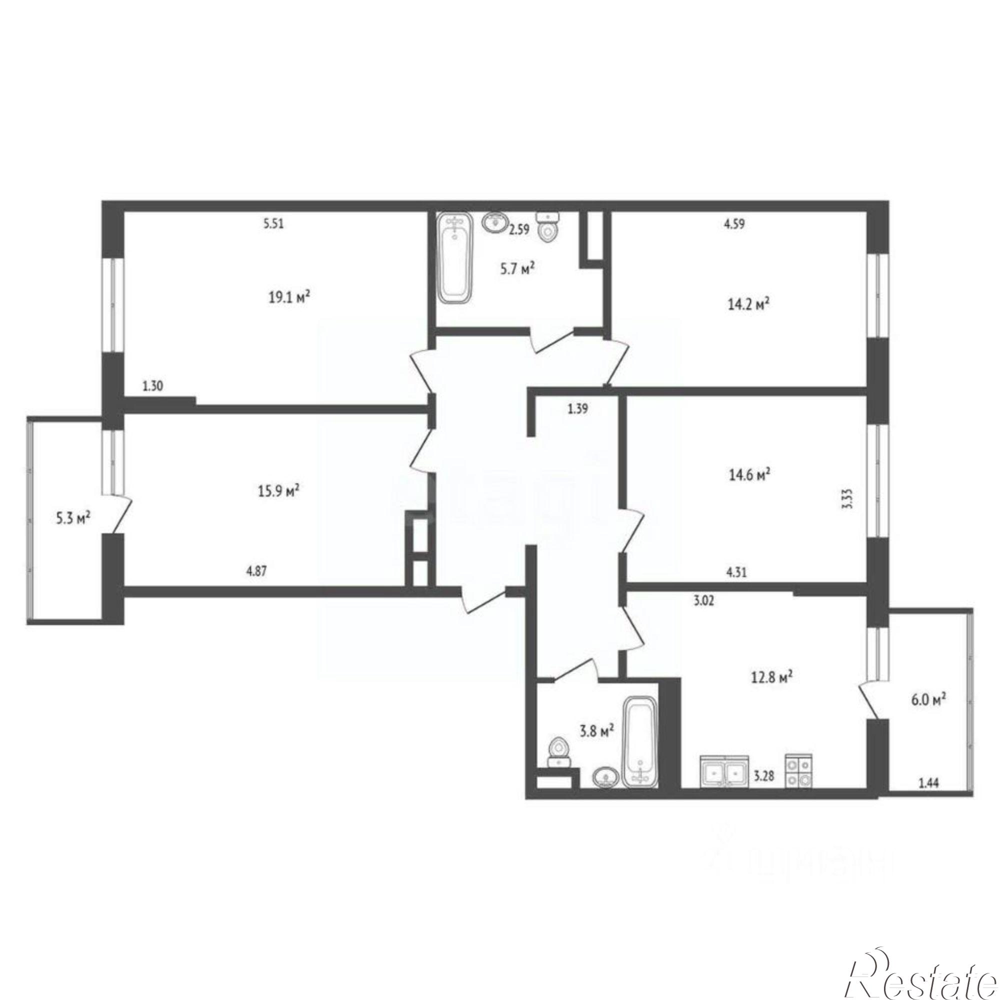 Купить квартиру за 18 000 000 рублей на ул Мечникова, 110 2
