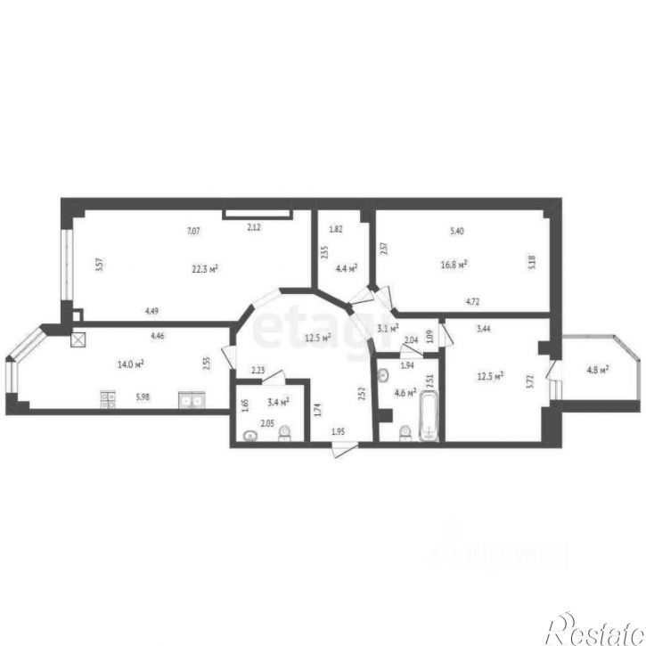 3-комн квартира улица Максима Горького, 15,  д. 15