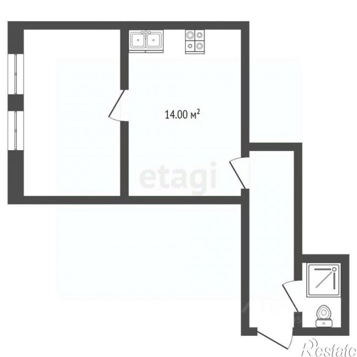 1-комн квартира ул 2-я Пролетарская, 44,  д. 44