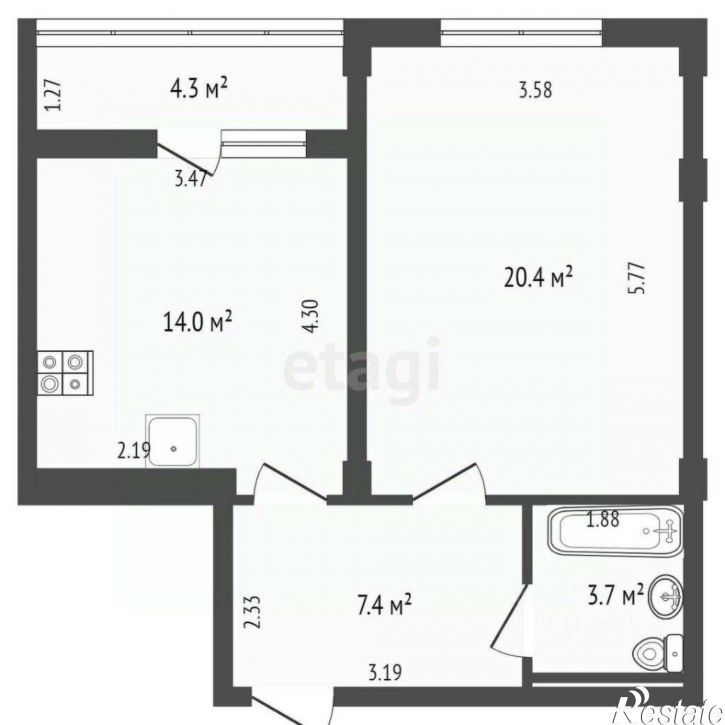 1-комн квартира Таганрогская улица, 132 к2,  д. 132 к2