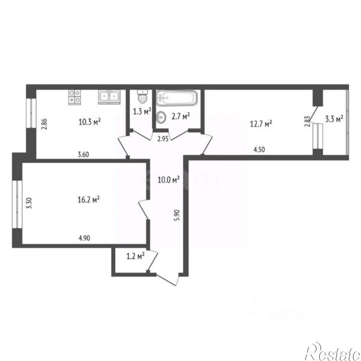2-комн квартира улица Добровольского, 34 к2,  д. 34 к2