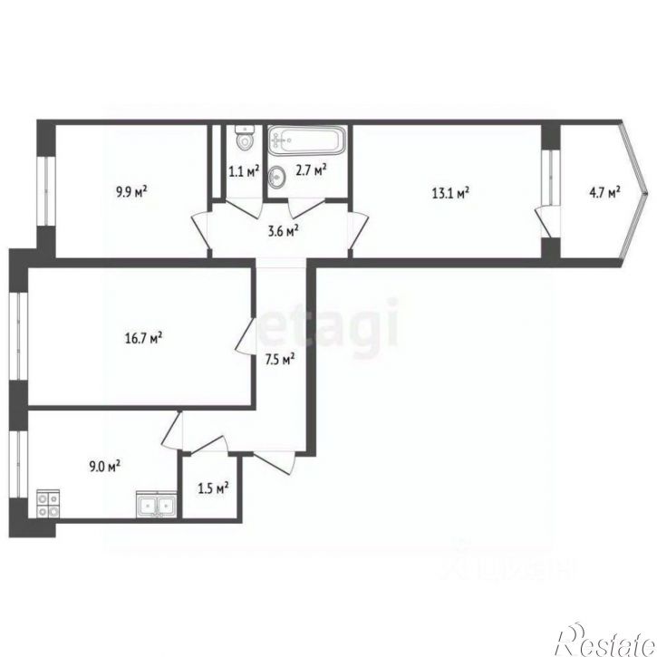 3-комн квартира улица Зорге, 27 к6,  д. 27 к6