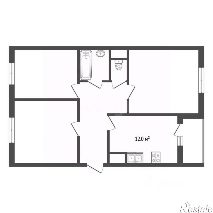 3-комн квартира проспект маршала Жукова, 25,  д. 25