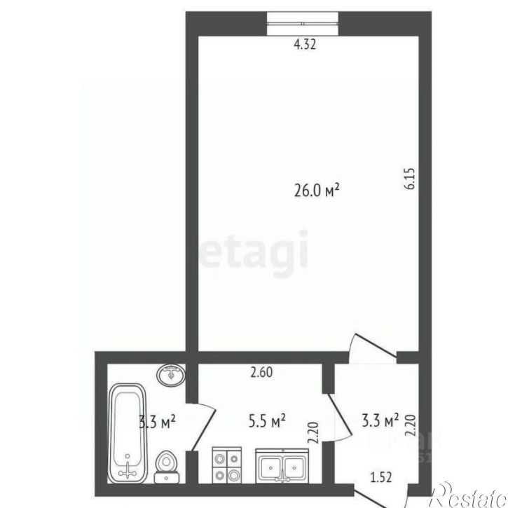 1-комн квартира переулок Островского, 47,  д. 47