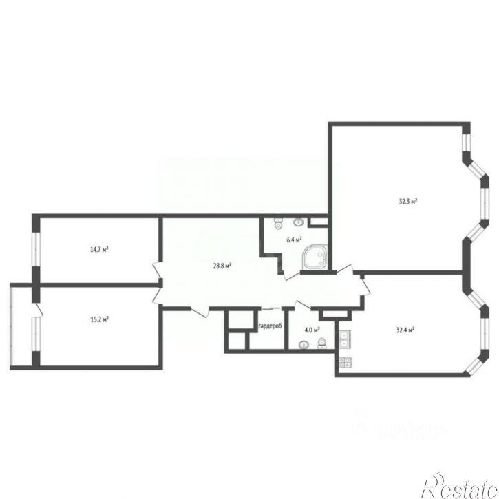 4-комн квартира Гвардейский пер, 13А,  д. 13А