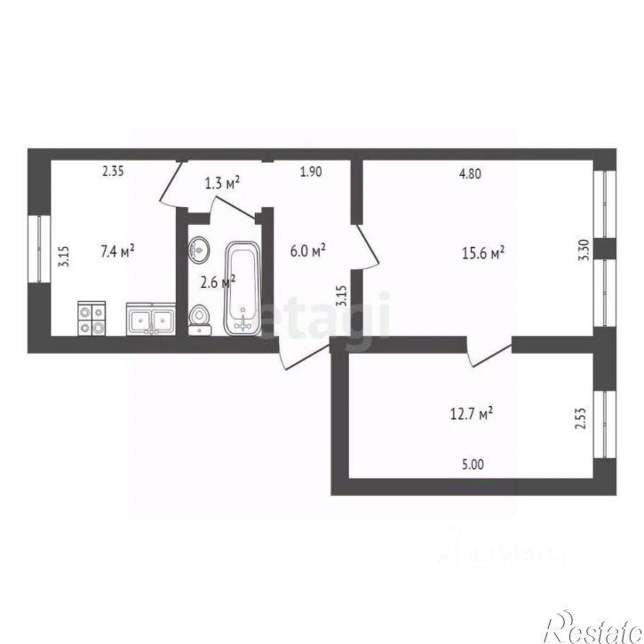 2-комн квартира ул Зоологическая, 7,  д. 7