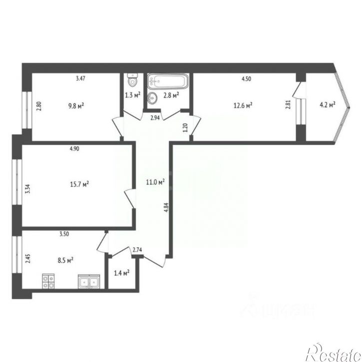 3-комн квартира Орбитальная улица, 66,  д. 66