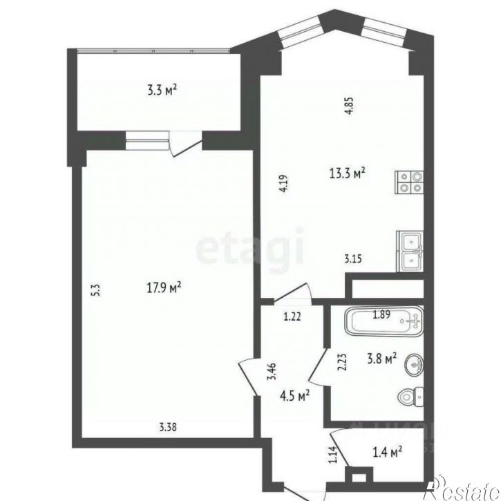 1-комн квартира улица Мильчакова, 49,  д. 49