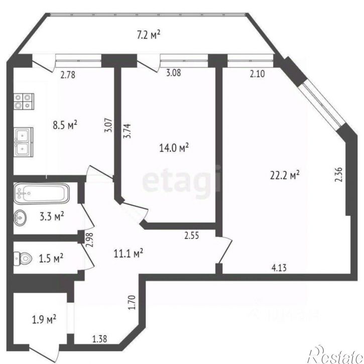 2-комн квартира улица Шаумяна, 26,  д. 26