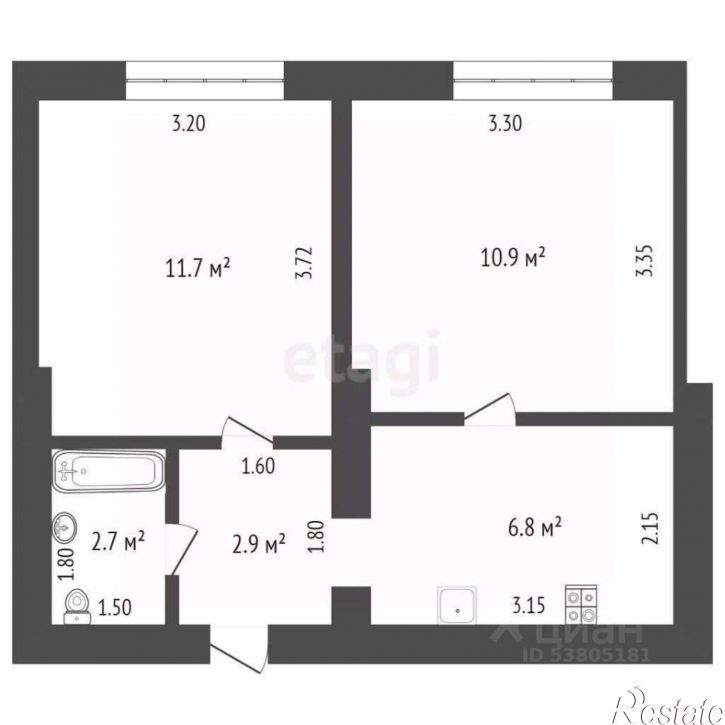 2-комн квартира проспект Михаила Нагибина, 36,  д. 36