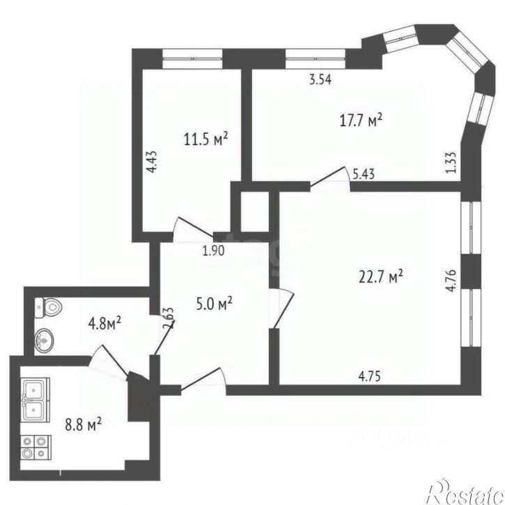 3-комн квартира Социалистическая улица, 105,  д. 105