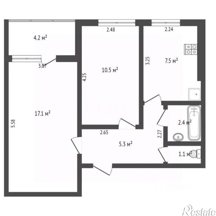 2-комн квартира Верхненольная улица, 13,  д. 13