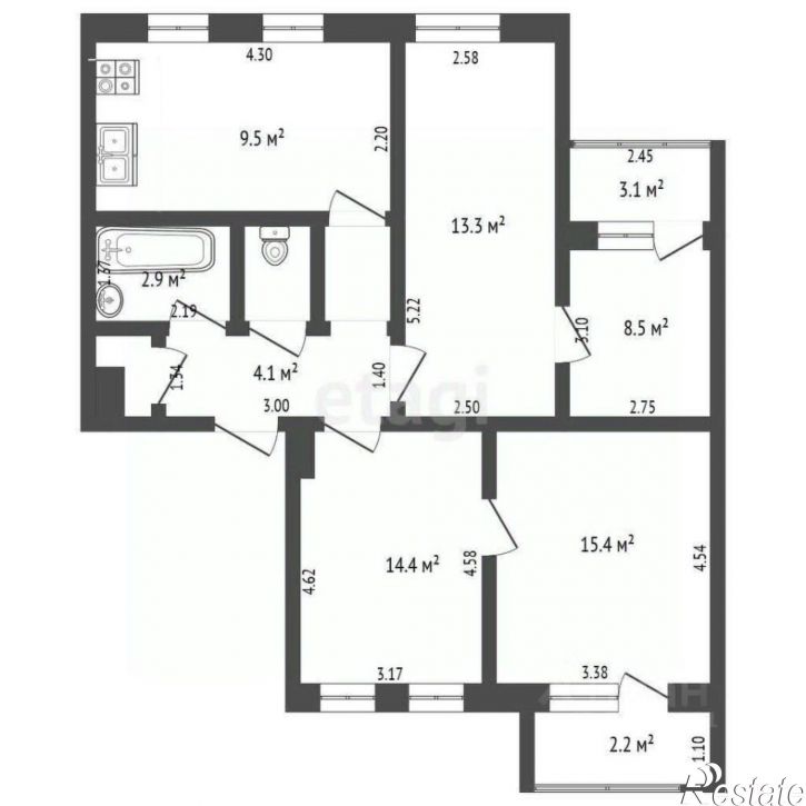 4-комн квартира Будённовский проспект, 51,  д. 51