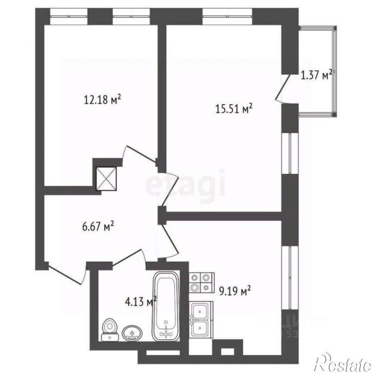 2-комн квартира Соборный переулок, 98,  д. 98