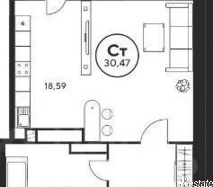 1-комн квартира проспект Соколова, 35,  д. 35