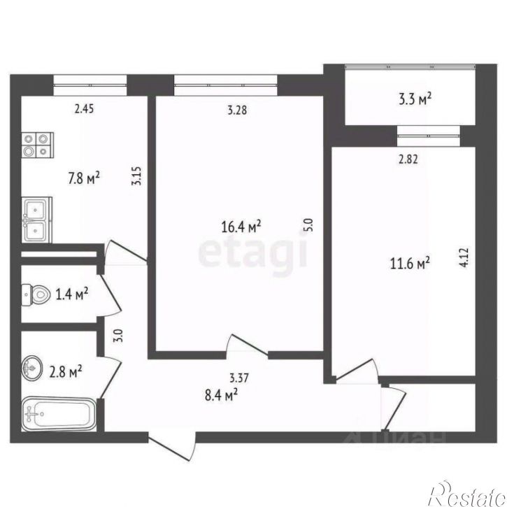 2-комн квартира Орбитальная улица, 32 к1,  д. 32 к1