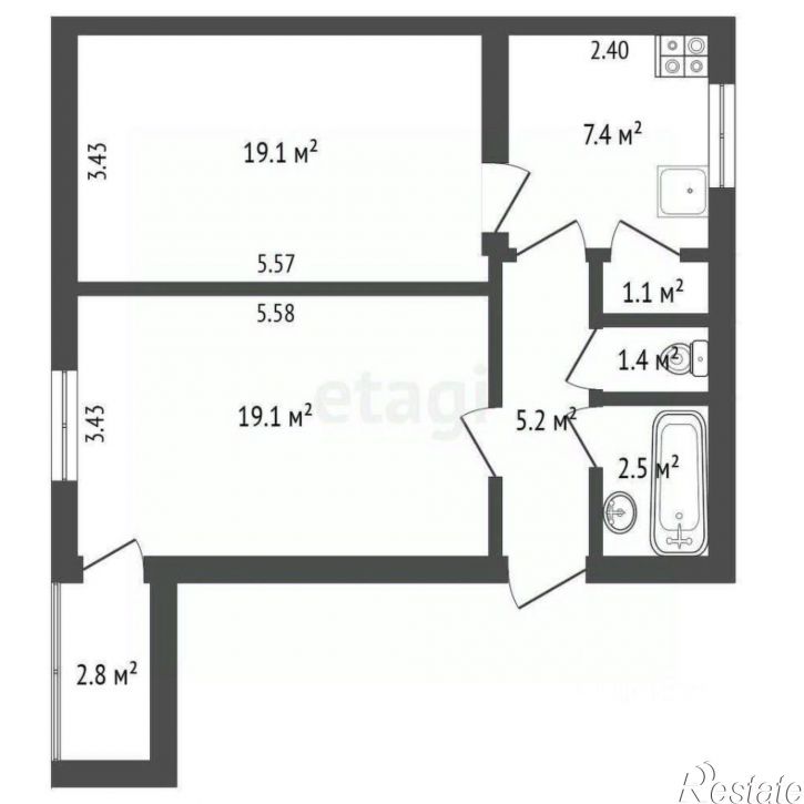 2-комн квартира Ворошиловский проспект, 50,  д. 50