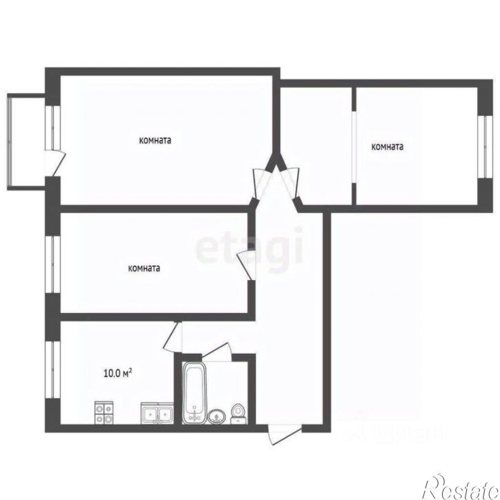 3-комн квартира Филимоновская улица, 156,  д. 156