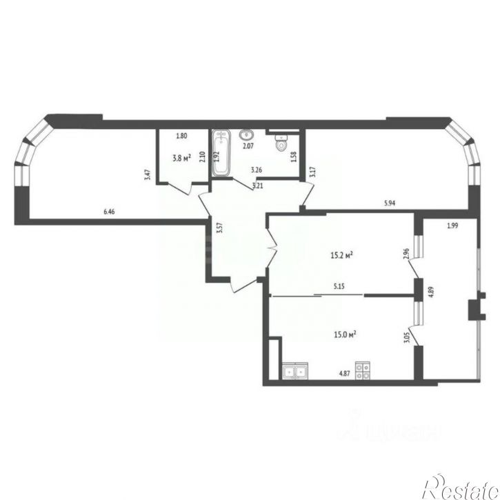 3-комн квартира ул Бориса Слюсаря, 6/6 3,  д. 6/6 3,  к. 3
