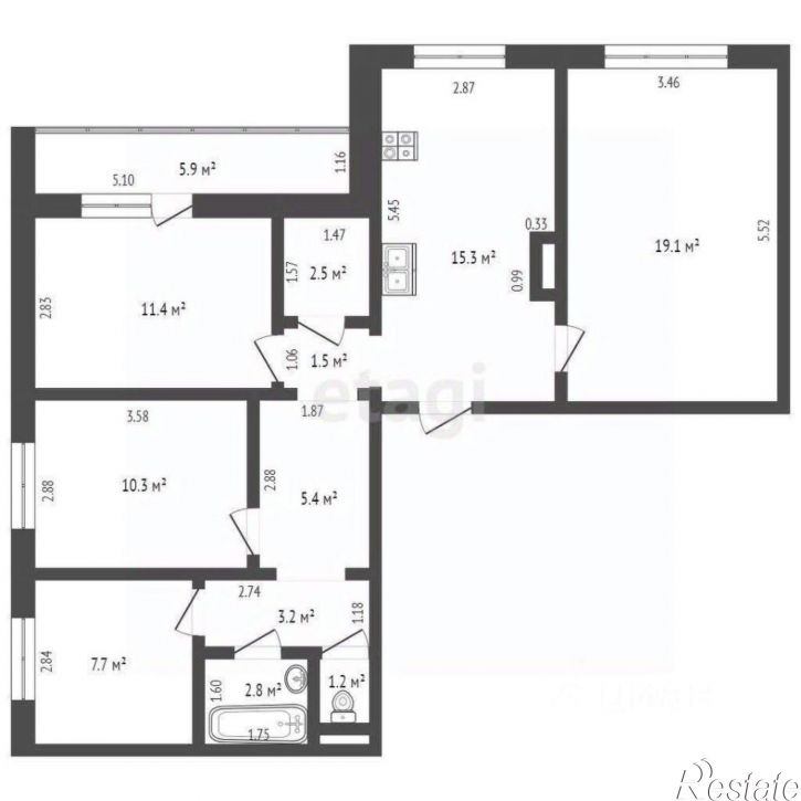 4-комн квартира ул Матросова, 35,  д. 35