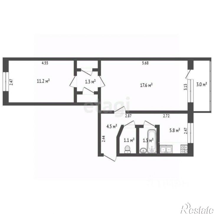 2-комн квартира ул Тружеников, 12,  д. 12