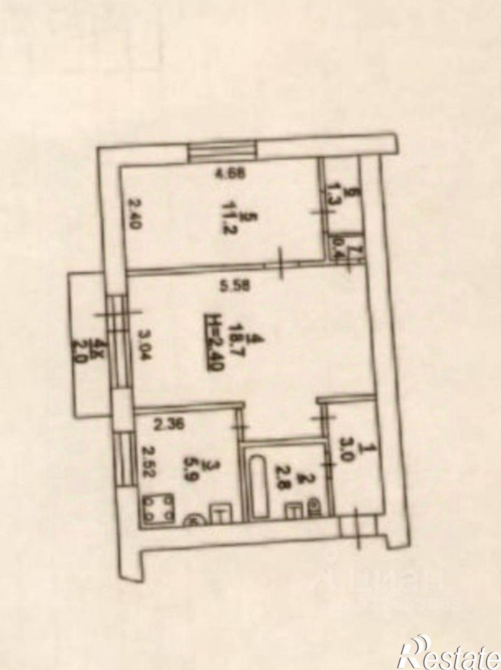 2-комн квартира ул Погодина, 29,  д. 29