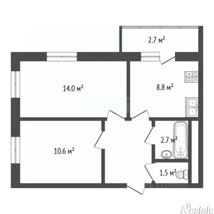 2-комн квартира улица Ерёменко, 112,  д. 112