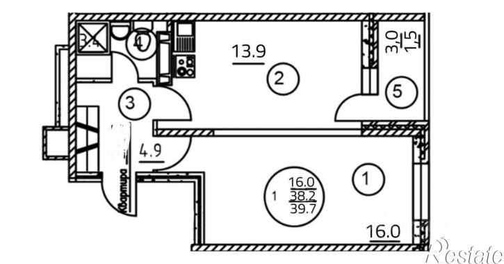1-комн квартира улица Нансена, 143,  д. 143