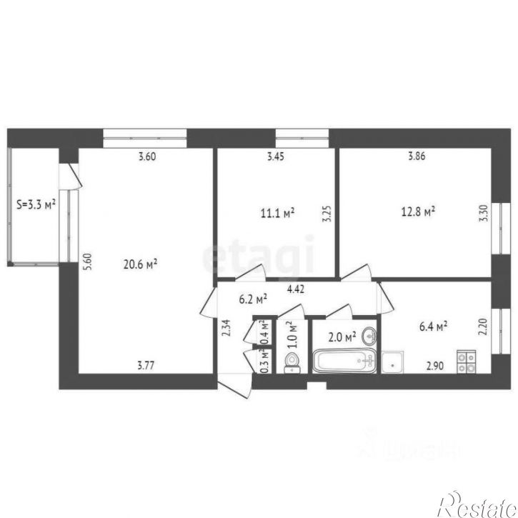 3-комн квартира ул Каширская, 8/2,  д. 8/2