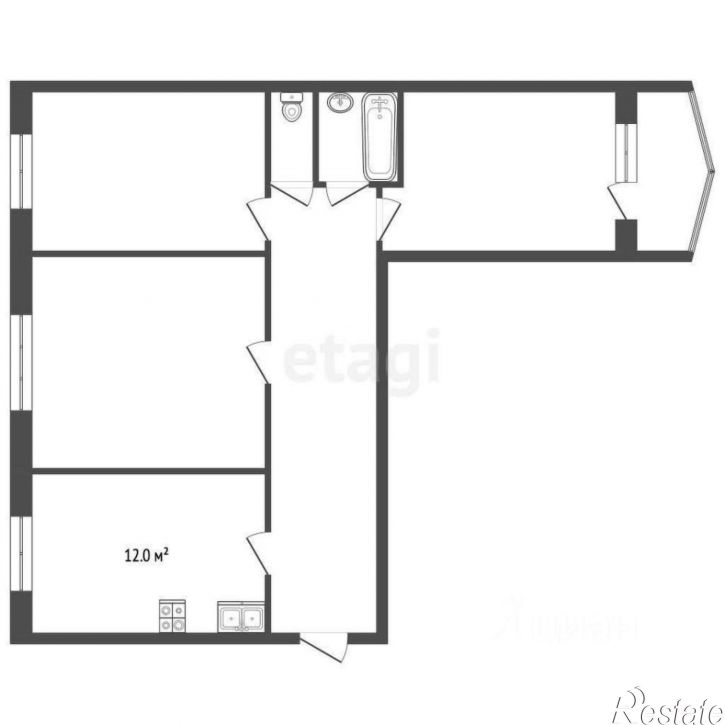 3-комн квартира улица Ерёменко, 60/6,  д. 60/6