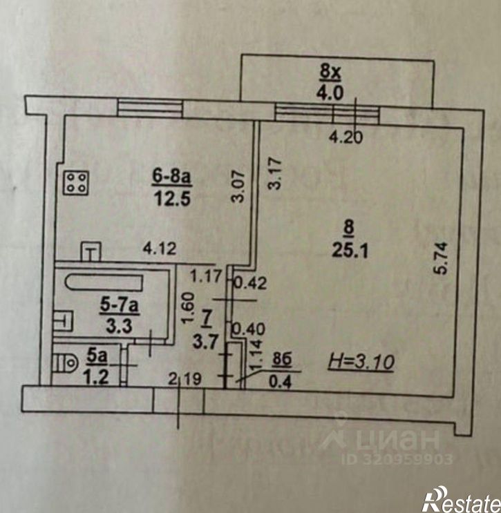 2-комн квартира улица 7-го Февраля, 26,  д. 26