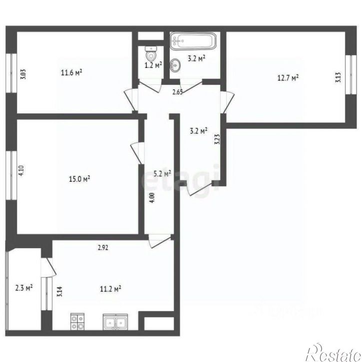 3-комн квартира улица Жданова, 23,  д. 23