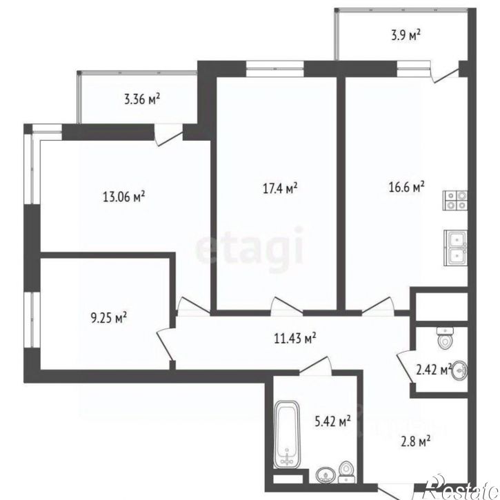 3-комн квартира Тибетская улица, 1В с3,  д. 1В с3