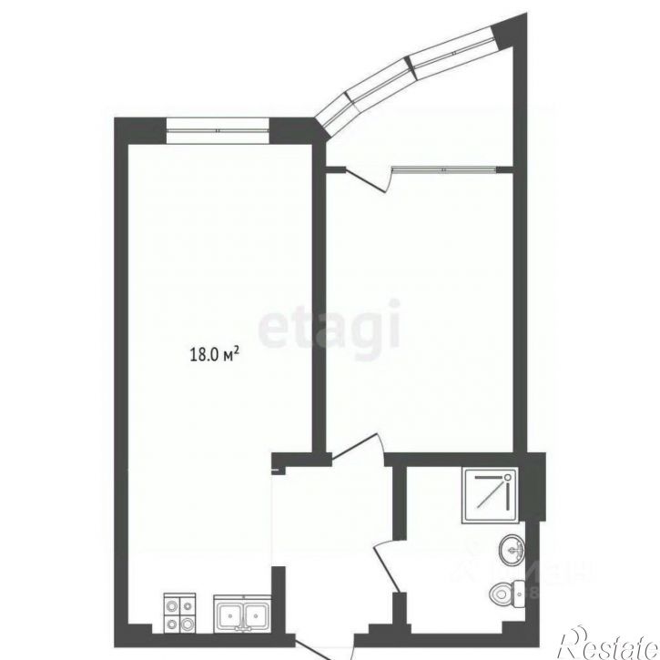 1-комн квартира Береговая улица, 6,  д. 6