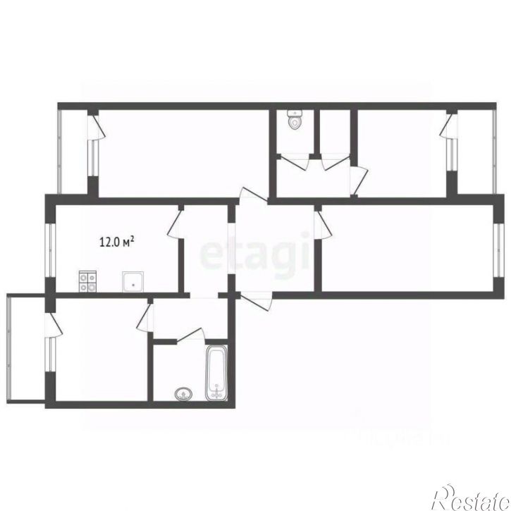 4-комн квартира Драгунская улица, 6,  д. 6