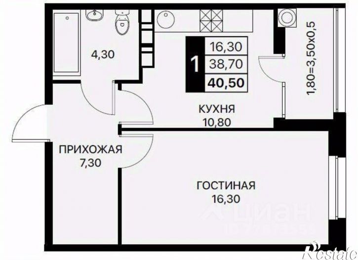1-комн квартира улица Вересаева, 102/1 с1,  д. 102/1 с1