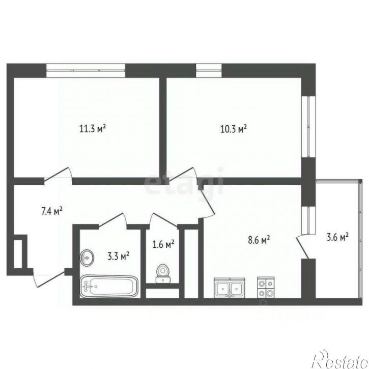 2-комн квартира