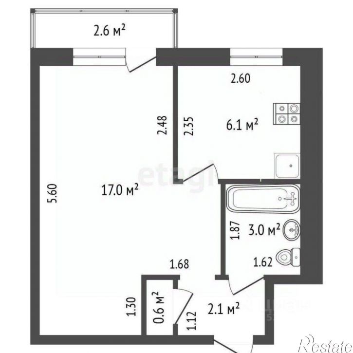 1-комн квартира проспект Ленина, 109 к1,  д. 109 к1