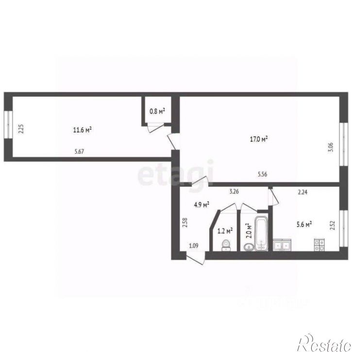 2-комн квартира пр-кт Стачки, 182/1,  д. 182/1