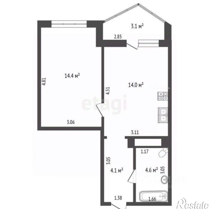 1-комн квартира ул Пацаева, 20Б,  д. 20Б