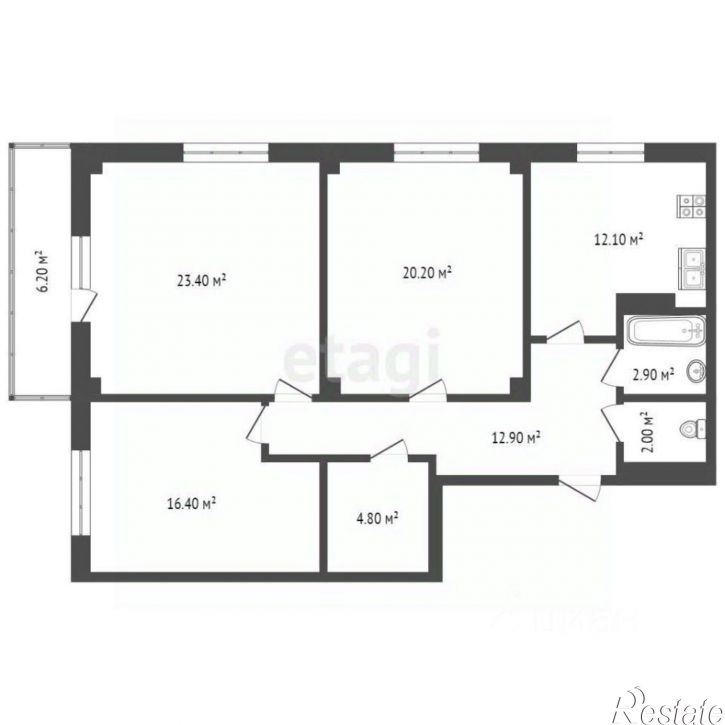 3-комн квартира проспект 40-летия Победы, 63/17 с1,  д. 63/17 с1