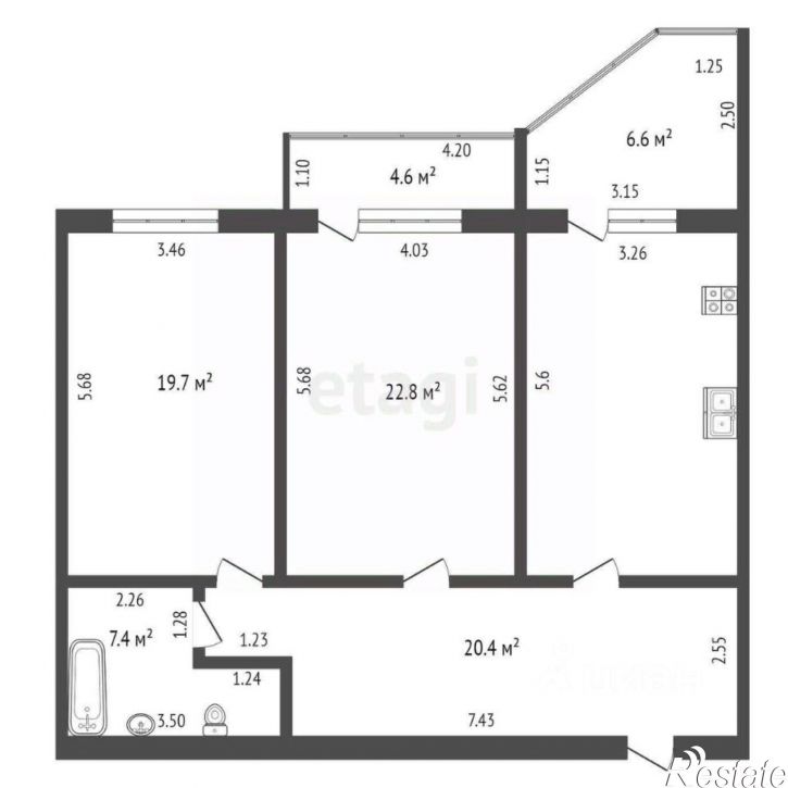 2-комн квартира переулок Семашко, 46 к1,  д. 46 к1
